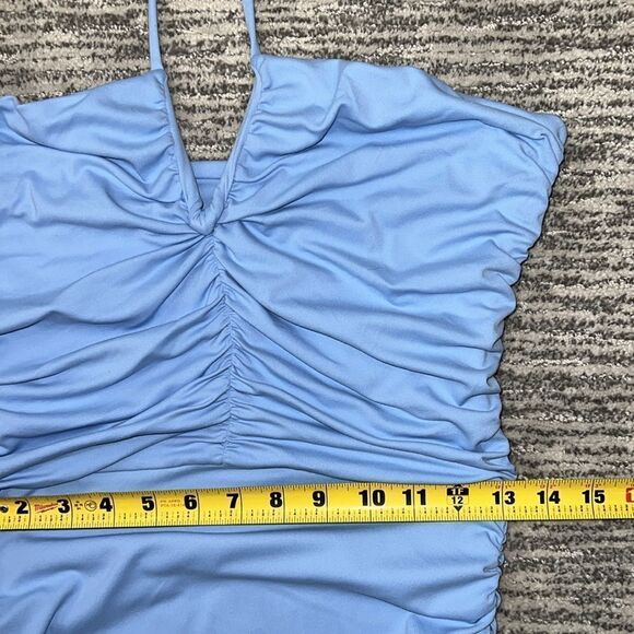 NWT Susana Monaco V Wire Halter Dress XL Light Blue - Picture 8 of 13